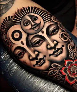 Japanese 3 Faces Tattoo Meaning