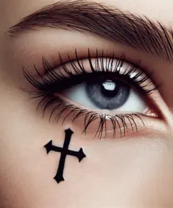 Cross Under Eye Tattoo Meaning